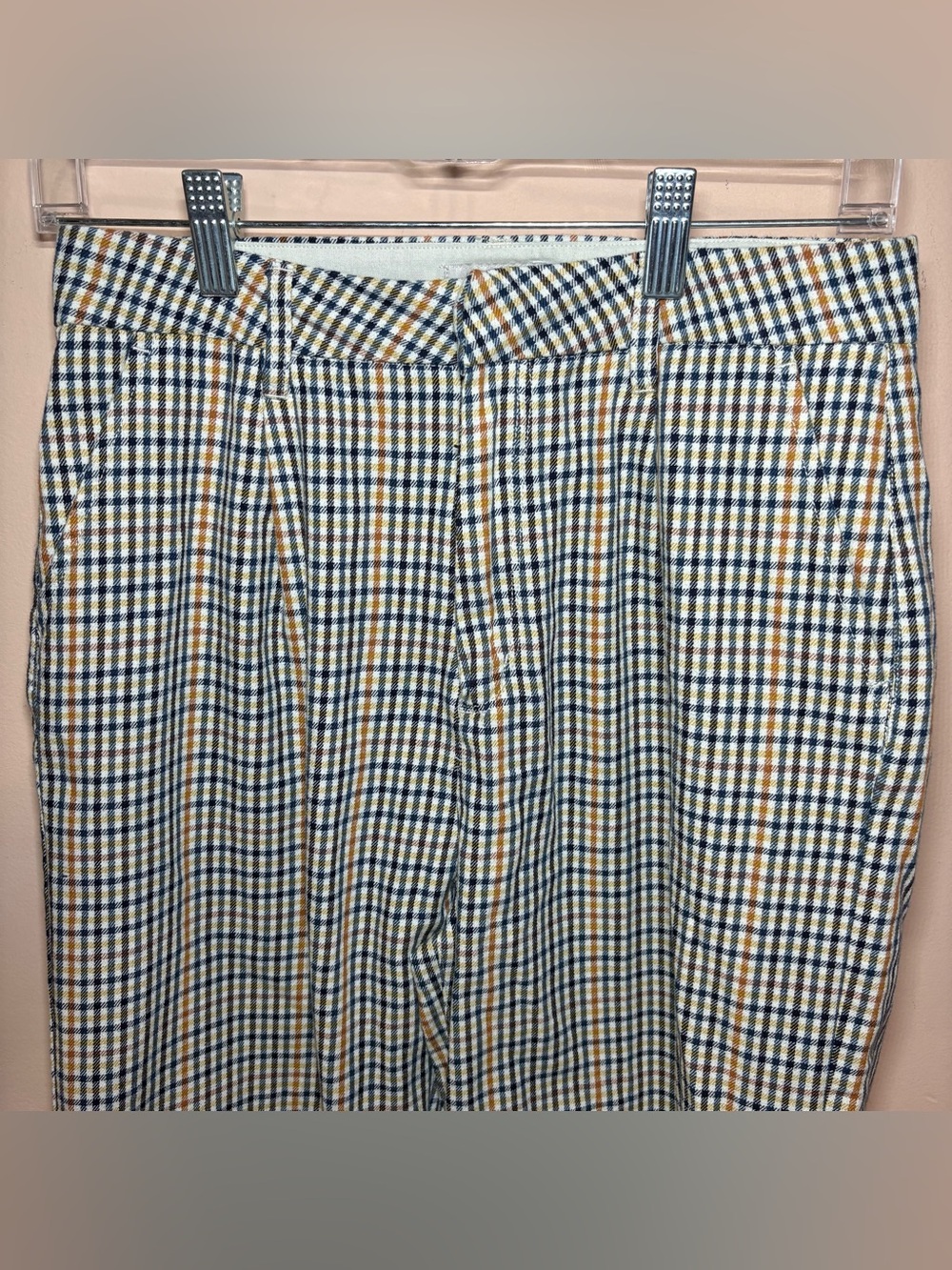 Brixton Plaid Cropped Pleated Trouser Pants Womens 26 Preppy Academia